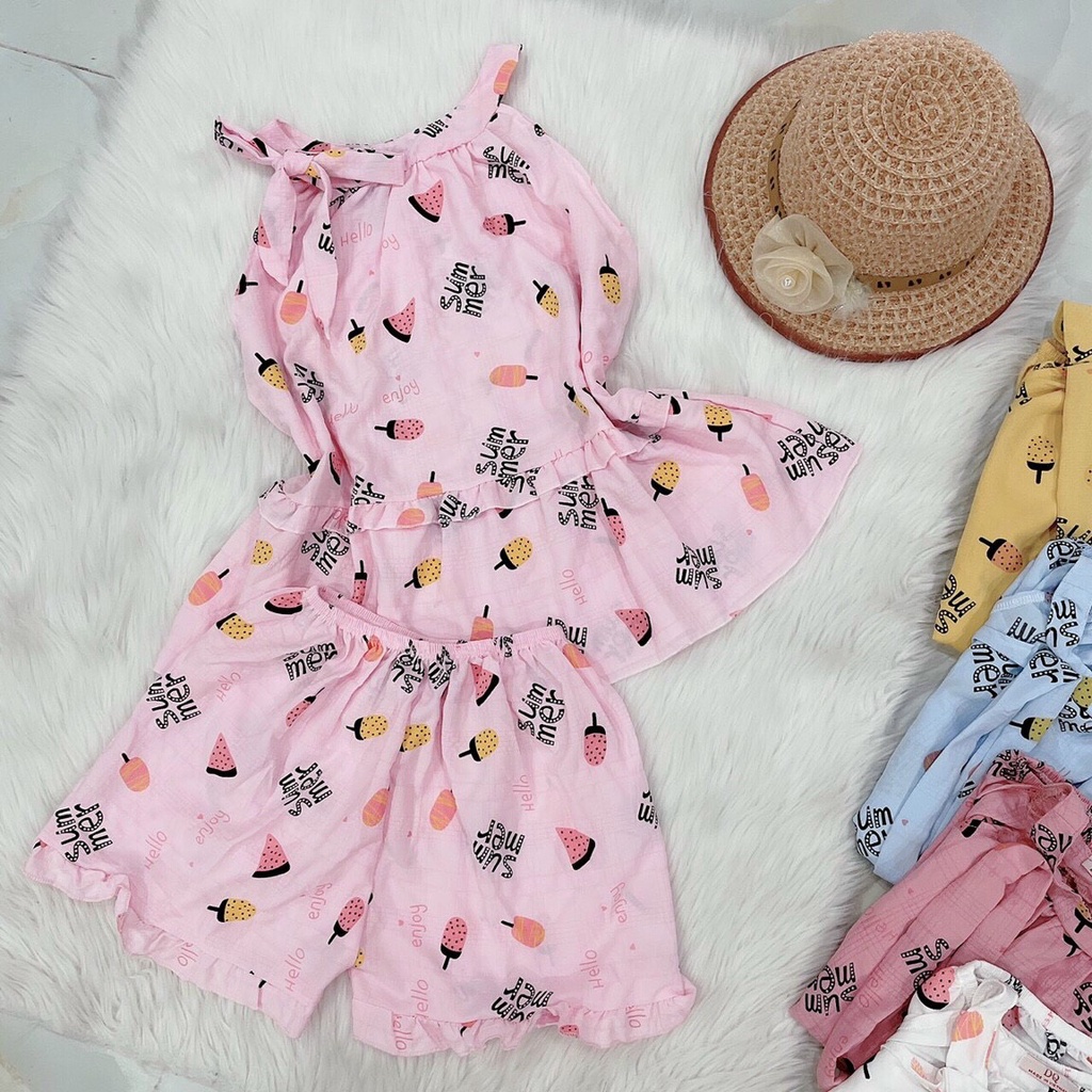 (HÌNH THẬT) Đồ bộ đùi nữ cổ yếm nơ siêu cute