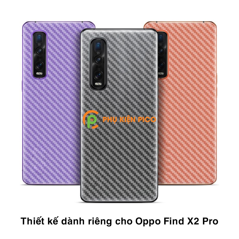 Dán lưng Find X2 Pro trong suốt nổi vân Carbon 3D tản nhiệt tốt - Dán lưng vân Carbon Oppo Find X2 Pro