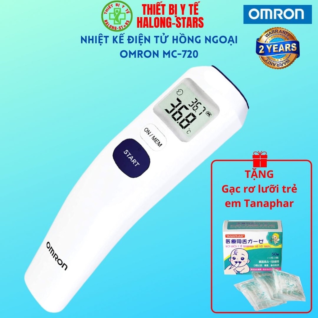 Nhiệt kế điện tử hồng ngoại đo trán OMRON MC720 - 3 in 1 - Đo nhiệt độ cơ thể, bề mặt đồ vật, nhiệt độ phòng