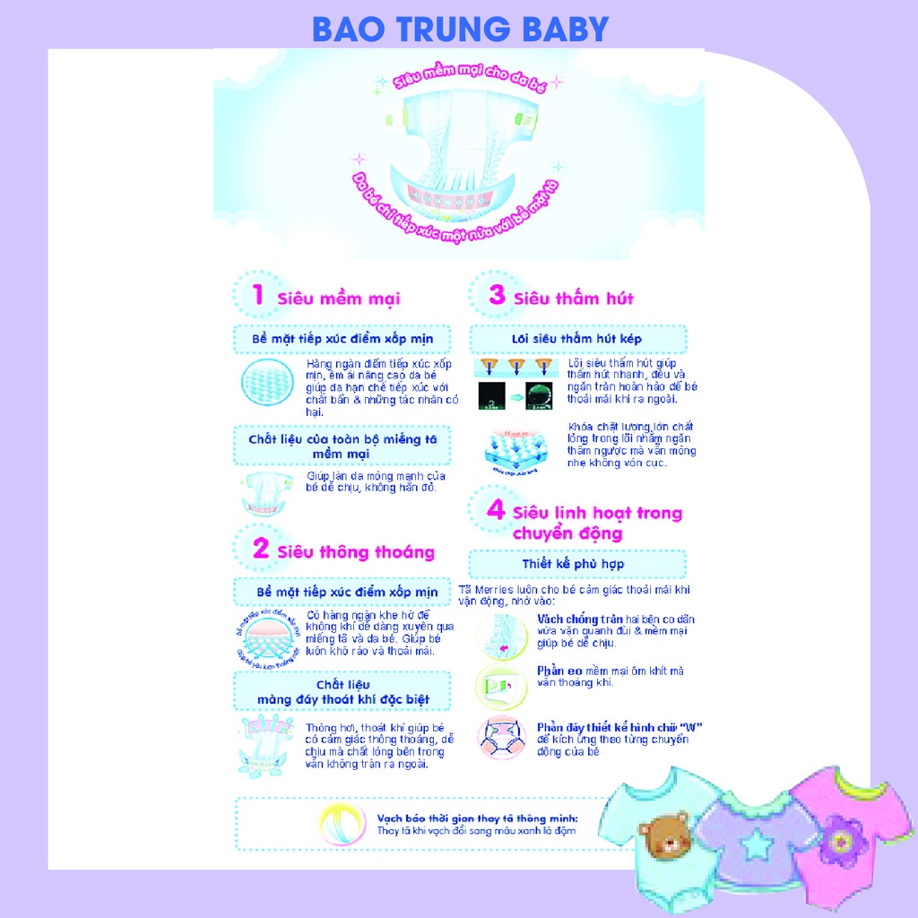 Tã Bỉm Merries Nội Địa Nhật, Dán/Quần Merries thêm miếng  Nb96/S88/M68/L58/M64/L50/Xl44/Xxl28