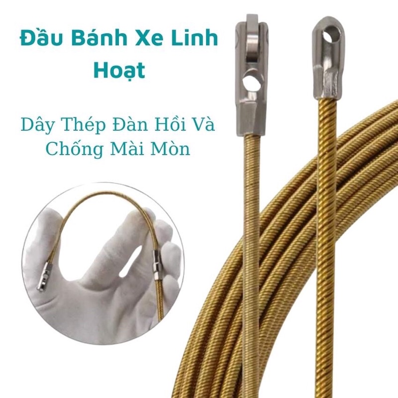 Dây mồi đầu bánh xe đường kính 4mm thép siêu bền,tặng kèm 1 dây buộc dây điện m
