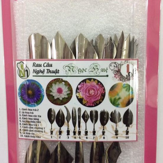 Dụng cụ làm thạch rau câu 3D Ngọc Huệ (bộ số 1 - hoa trà, hoa thủy tiên, hoa cẩm chướng)