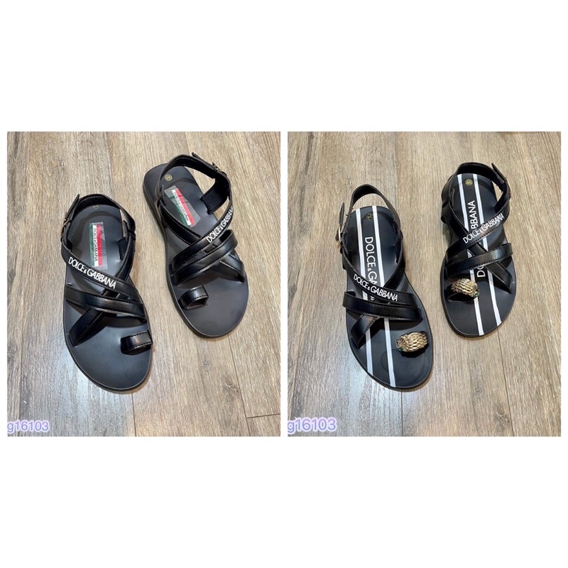 Dép sandal nam quai hậu đi học DOLCE GABANA cực chất tặng hộp _ Dép sandal da thật