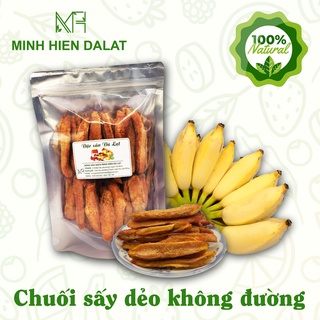 Chuối sấy dẻo không đường Minh Hiền Đà Lạt - chuối xiêm chín cây tự nhiên sấy mộc hoàn toàn không đường.