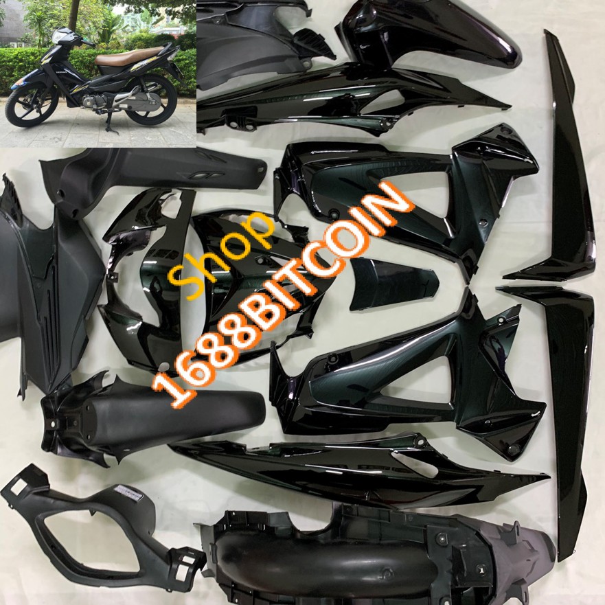 Dàn áo xe Wave RSX -Full vỏ nhựa xe Wave RSX 100 siêu nhân đời 2008 đến 2009 -rsx màu ĐEN