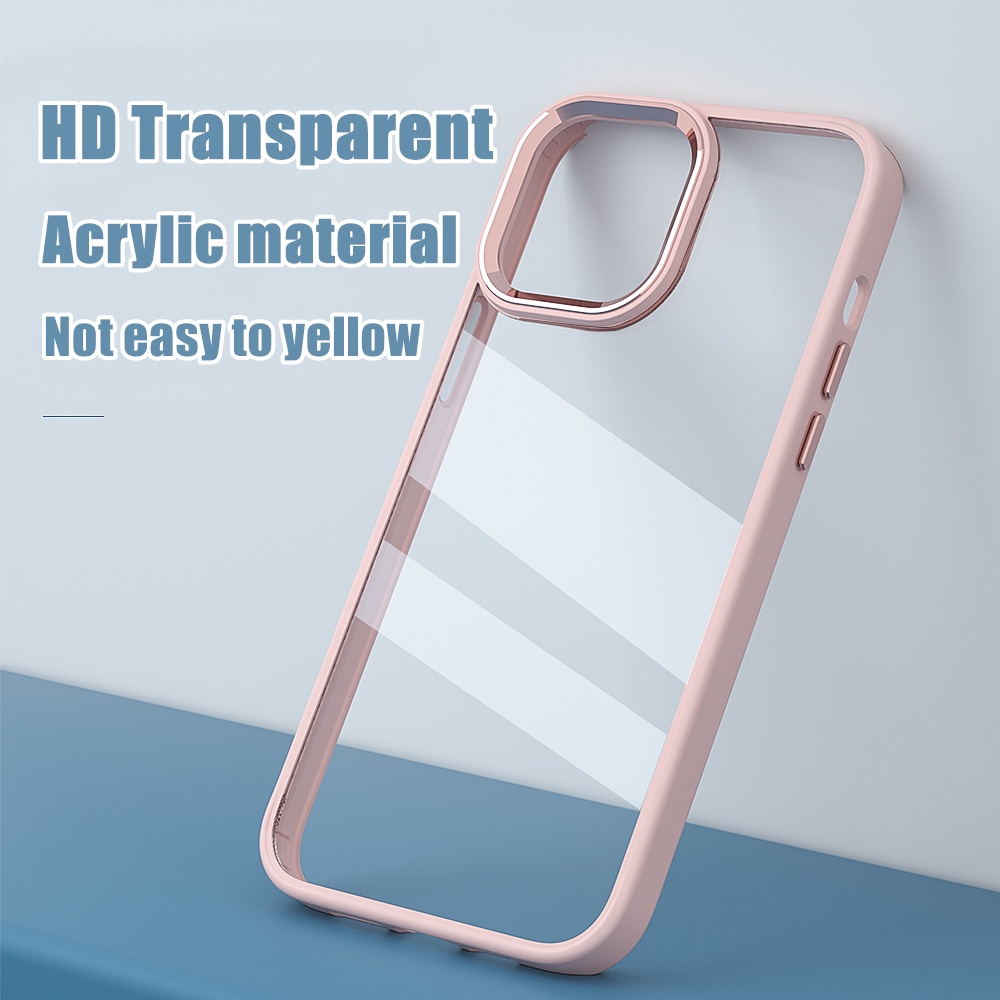 Ốp Điện Thoại Trong Suốt Chống Sốc Bảo Vệ Camera Bằng Kim Loại Sang Trọng Cho iphone 13 Pro MAX 12 Pro MAX 11 Pro XS MAX XR X 7 8 Plus