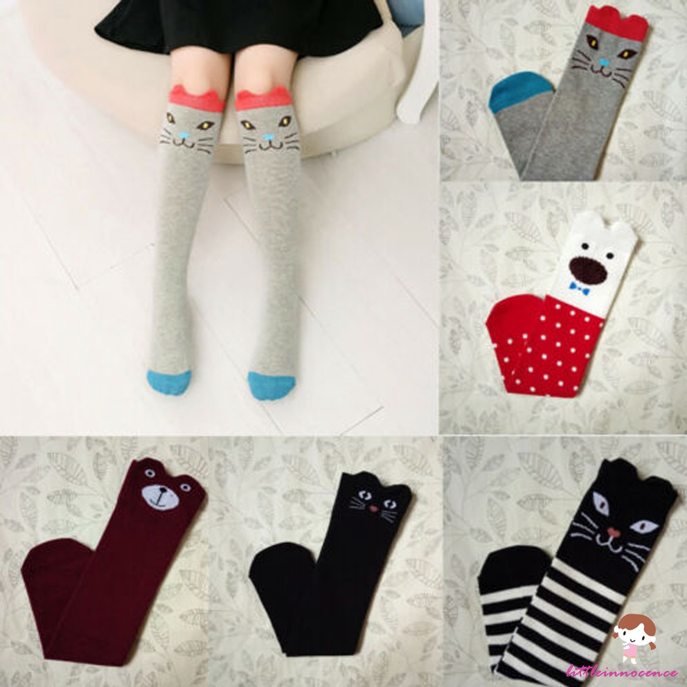 Đôi vớ cao tới gối in họa tiết dễ thương cho bé