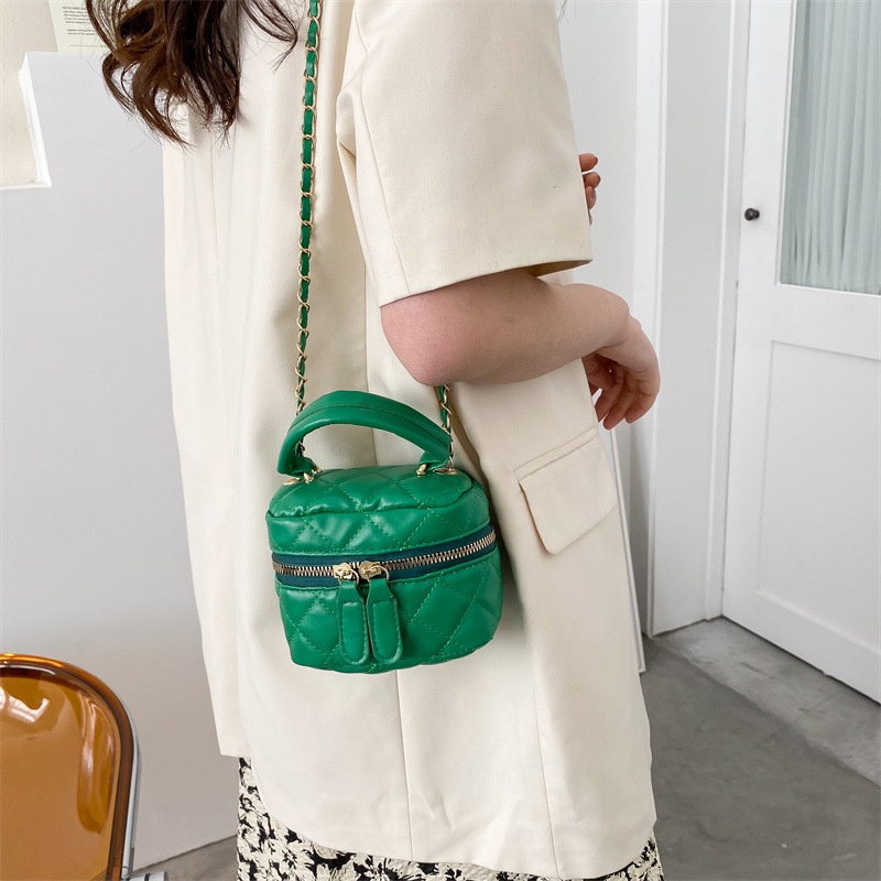 Túi Đeo Chéo mini Thêu Họa Tiết Kẻ Ô Dây Xích Mẫu Mới Thời Trang Mùa Xuân 2022 Cho Nữ