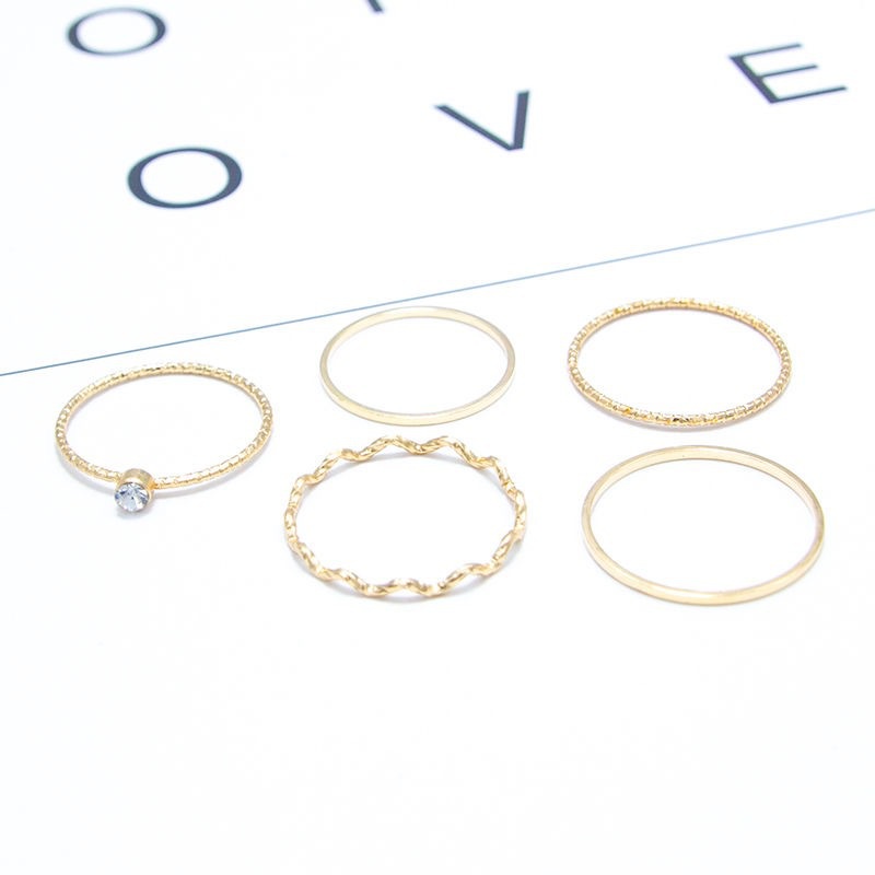 5 chiếc nhẫn Nhẫn thời trang thiết kế đơn giản