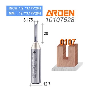 Mũi Router CNC Móc Rãnh Arden 3.175 x 20 mm Cốt 12.7 mm