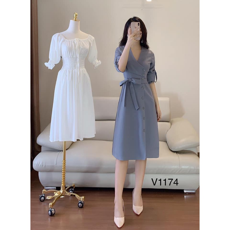 VÁY DÁNG Suông THẮT NƠ EO