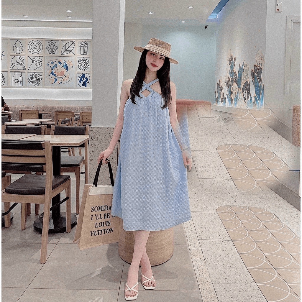 (HCM) Đầm maxi đũi xốp phồng xinh xắn tiểu thư sang chảnh , dành cho các chị em thời trang siêu xinh KOKO MI FASHION