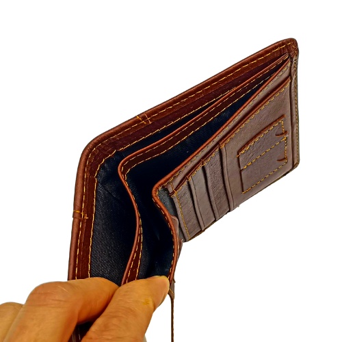 Ví da cao cấp nam, bóp nam da bò kiểu dáng đứng.