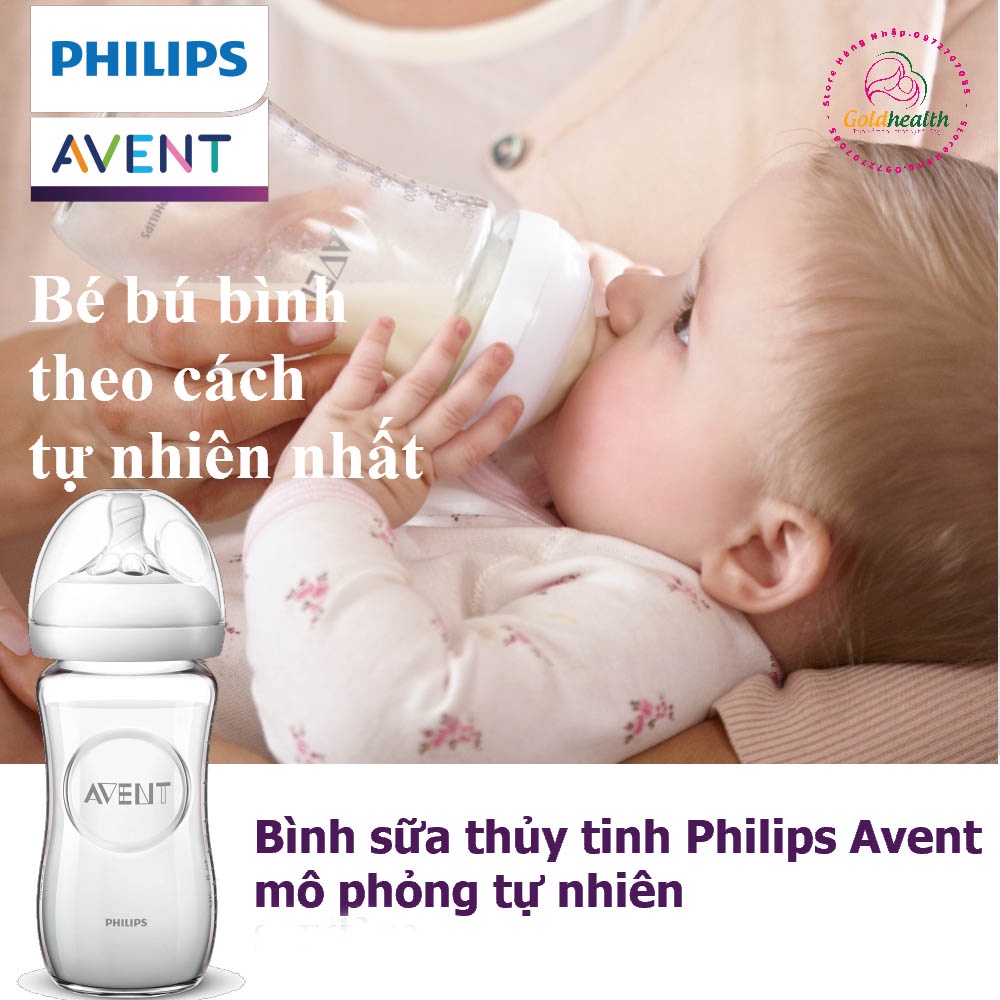 Bình sữa thuỷ tinh Philip Avent cho bé 8oz  Mỹ