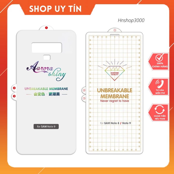 Miếng Dán Dẻo Samsung Note 8,Note 9,S8,S9,S10,plus, Note10, S20, S20+, S20ultra Mặt Trước, Mặt Sau