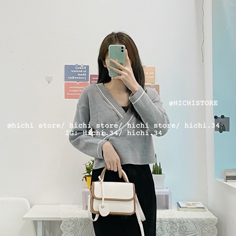 áo len cổ chéo ẢNH THẬT VIDEO hichi | BigBuy360 - bigbuy360.vn