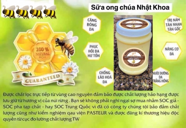 50g sữa ong chúa tươi 70.000 đ/1 hũ