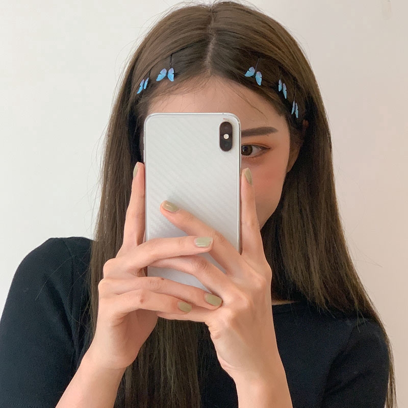 4Pcs Sweet Blue Butterfly Hair Clip/ Fashion Invisible Wave Hairpin/ Summer Holiday Hair Jewelry Accessories