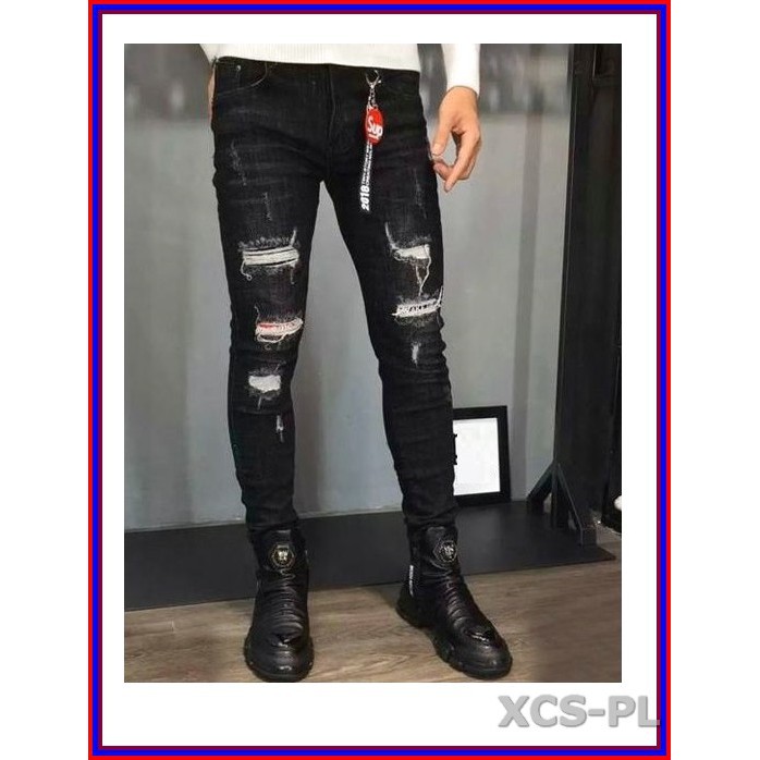 Quần jean nam cao cấp rách SUPERME ĐEN 561 không xù lông, không ra màu, chất giãn tốt i3-6