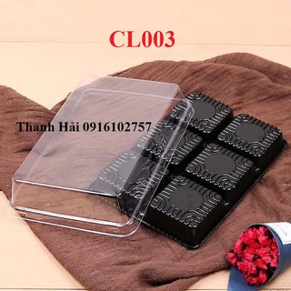 Hộp Nhựa PET 6 Ngăn Đựng Bánh ( Set 50 Cái).