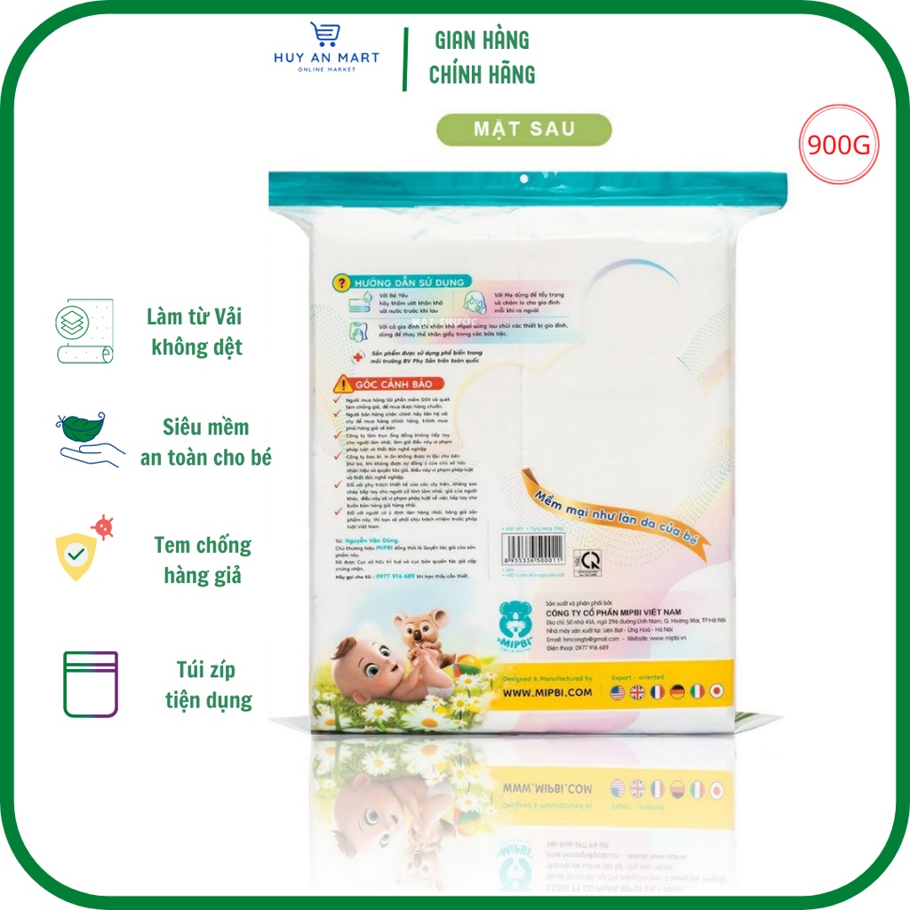 Khăn khô đa năng Mipbi 900gr CÓ TEM CHỐNG HÀNG GIẢ Giấy khô đa năng mipbi 900g BỊCH TO TIẾT KIỆM