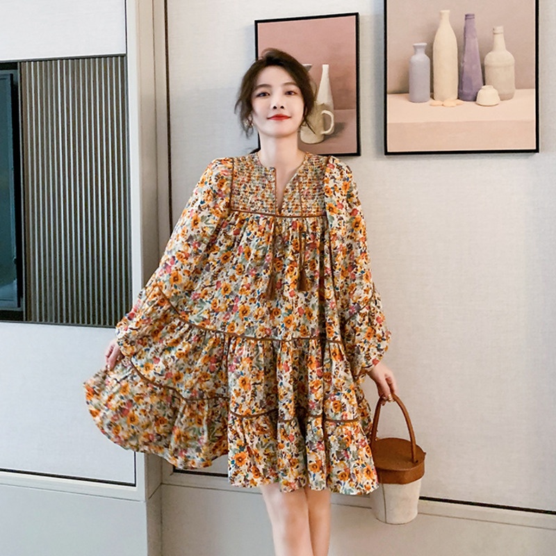 Đầm ngắn mỏng dáng rộng thời trang mùa thu theit61 kế mới