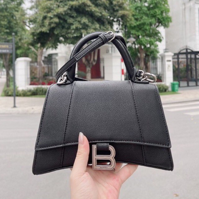Túi xách BalenciagaHourglass Tote Bag Tag Bạc Súp Bơ