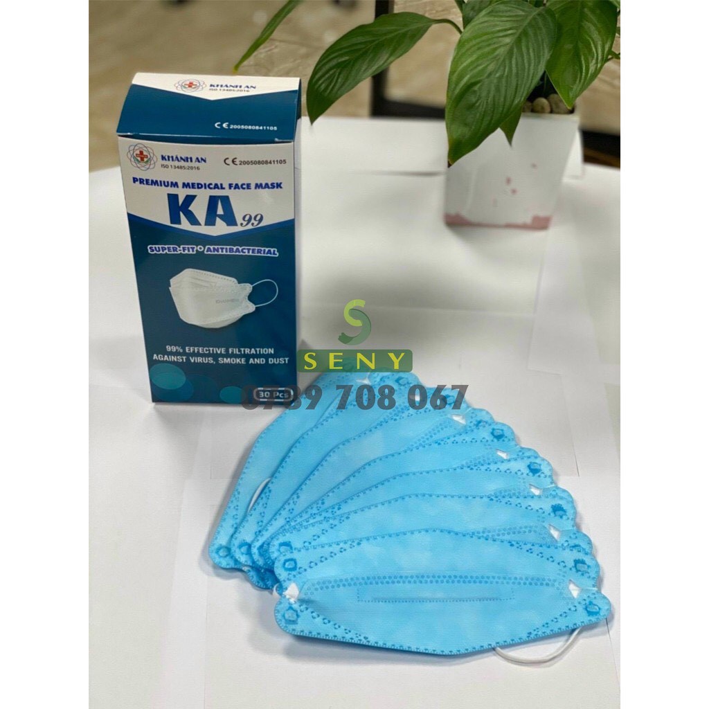 Combo 5 hộp khẩu trang 4d mask 4 lớp kháng khuẩn KA99 Khánh An hộp 30 cái bảo vệ hô hấp