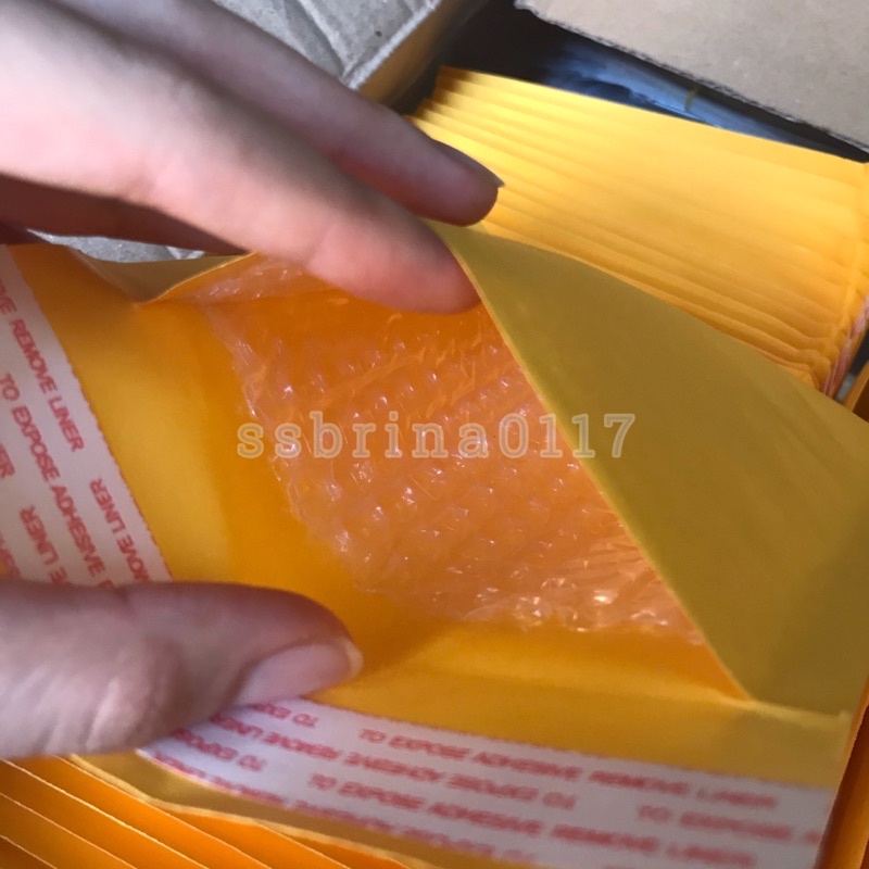 10 chiếc túi kraft 13x15 cm lót bóng khí chống sốc bubble wrap đóng gói hàng hoá card