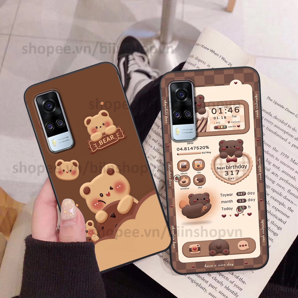 Ốp Vivo Y51 2020 in hình gấu chocolate kẹo ngọt siêu đẹp siêu xinh