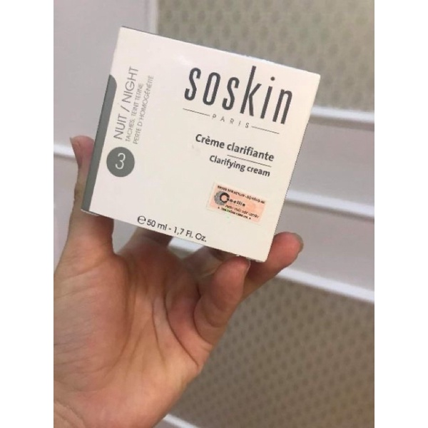 Kem dưỡng trắng da dòng chuyên biệt Soskin clarifying cream