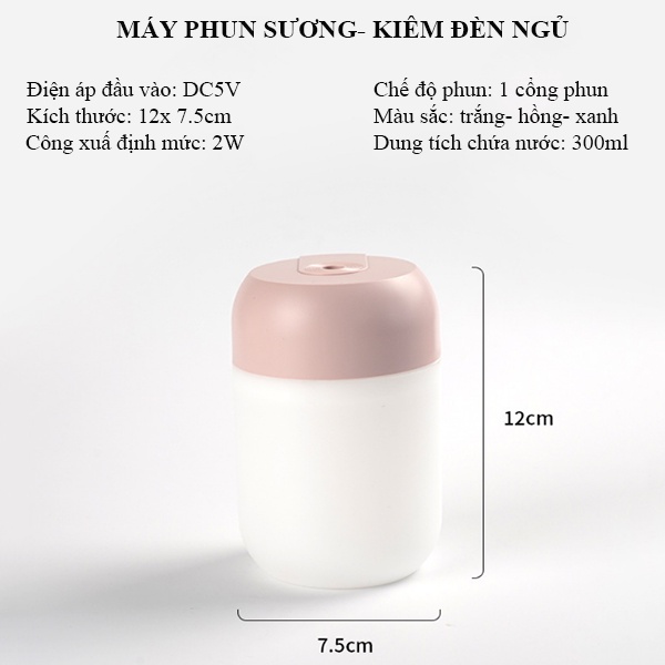 Máy Xông Tinh Dầu Đèn Ngủ Phun Sương tạo ẩm mini G009