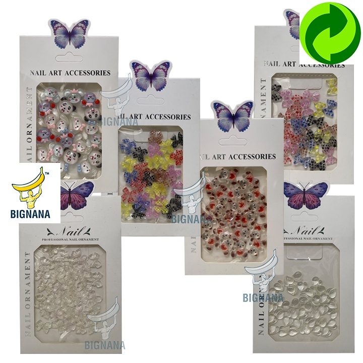Charm Gấu, Thỏ, Charm Nail, Nơ Thạch, Bướm, Trái Đào Đính Móng Tay, Móng Giả Siêu Xinh