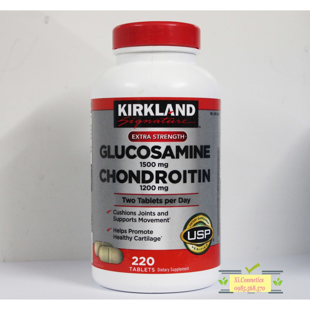 [ Date 2024 ] Viên uống Glucosamine 1500mg & chondroitin 1200mg 220 viên - Glucosamin Kirkland 220