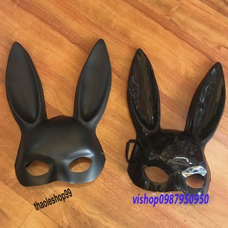♥mặt nạ hóa trang halloween hình thỏ trắng/đen -mặt nạ tai thỏ dài hoá trang halloween -mặt nạ thỏ bunny tai dài