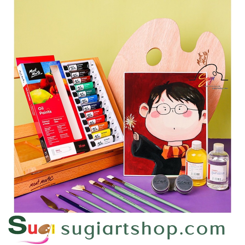 Màu sơn dầu Mont Marte - vẽ tranh sơn dầu , canvas  - Bộ 12/24 oil