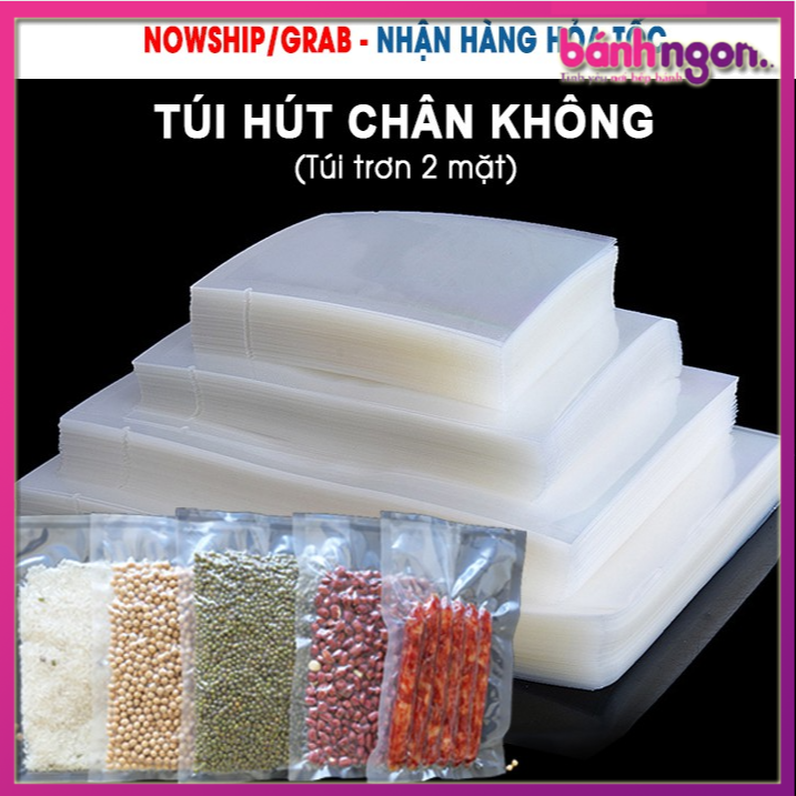 1kg Túi Hút Chân Không Bảo Quản Thực Phẩm 2 Mặt Trơn - Bọc Hút Chân Không PA Trơn 2 Mặt đủ Tất Cả Loại Size