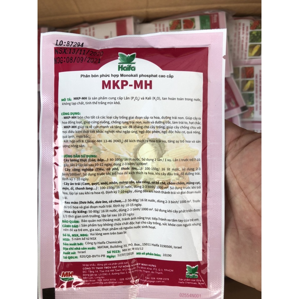 100g Phân Kali Phosphat (KH2PO4) 0-52-34 Haifa ủ mầm hoa, phân hóa mầm hoa, kích hoa đồng loạt