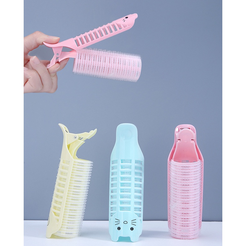 Bộ 3 Lô Uốn, Tạo Kiểu Tóc Phồng Xoăn Tự Dính Có Kẹp Cố Định - Kiểu Dáng Hàn Quốc Hình Cute Cao Cấp