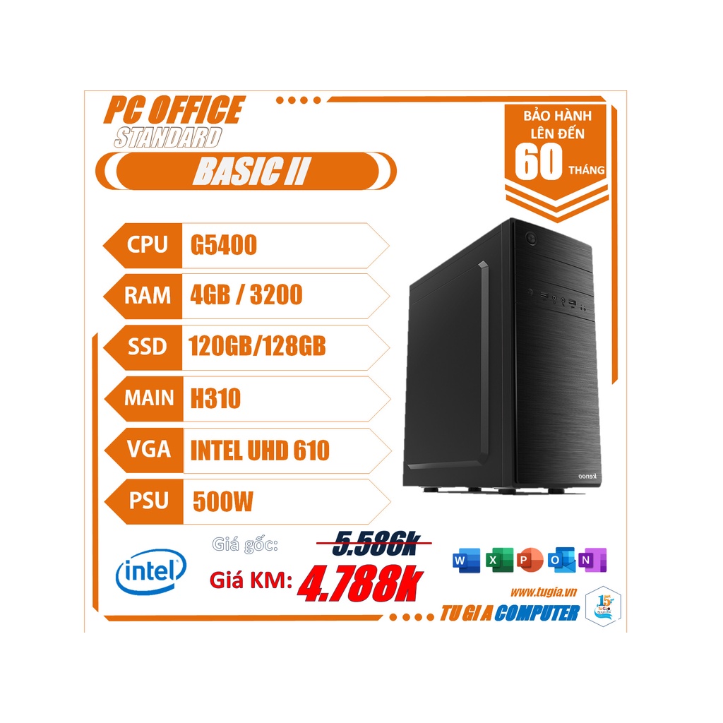 BỘ MÁY TÍNH HỌC ONLINE, BÁN HÀNG, DÙNG CHO VĂN PHÒNG, RAM 4GB, CÓ Ổ SSD nhiều cấu hình