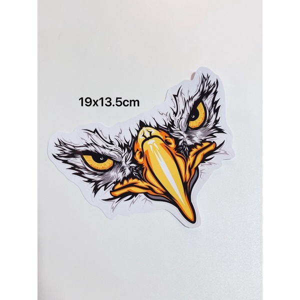 Decal tem hình mỏ chim ưng mắt giận dữ, tem kháng nước