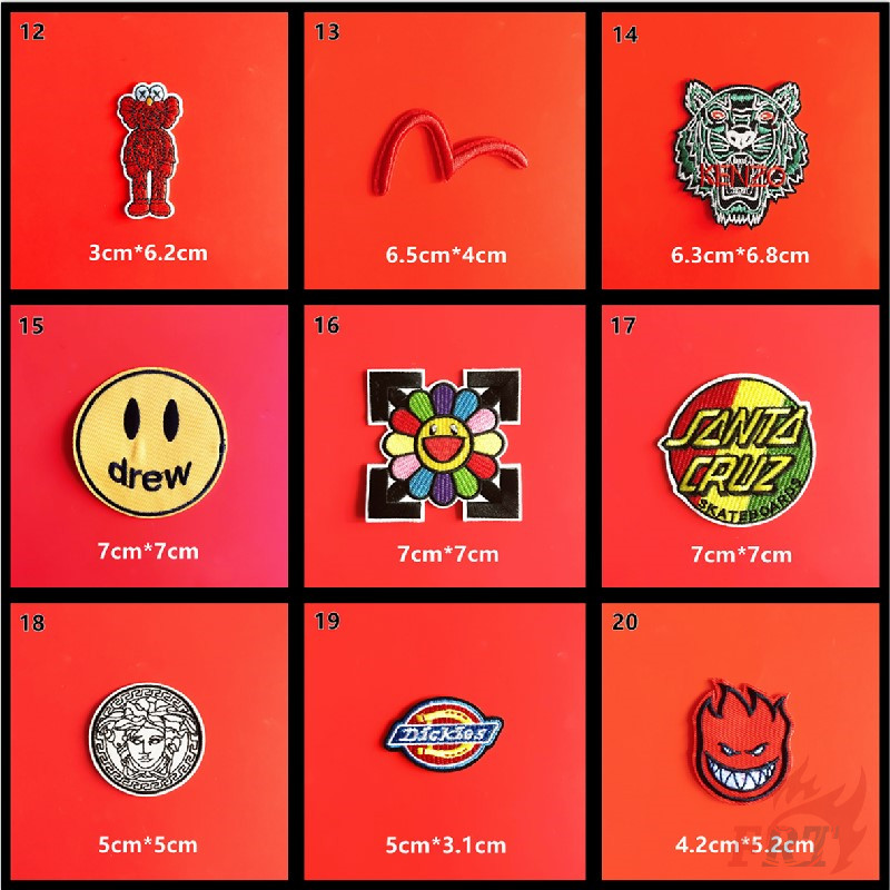 ☸ Fashion Brand Logo Crossover Iron-On Patch（20 Styles） ☸ 1Pc DIY Sew on Iron on Badges Patches（FBL-M008）