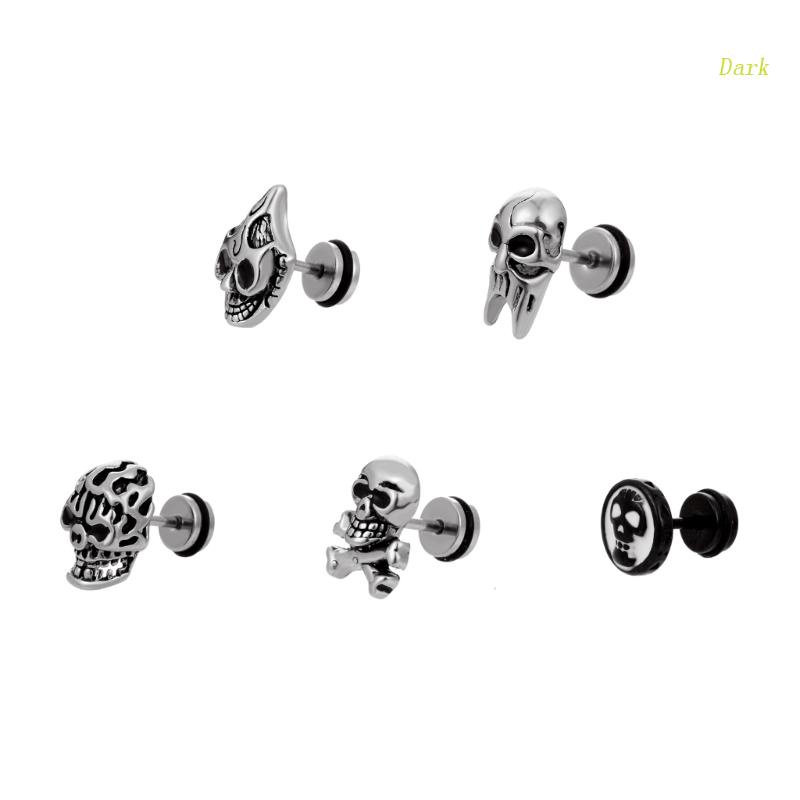 Khuyên Tai Hình Đầu Lâu Phong Cách Punk Rock Cổ Điển Cá Tính Dành Cho Nam Nữ