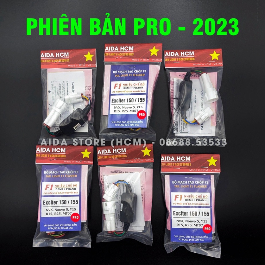 EX150/155 - Bộ Mạch Tạo Chớp Stop F1 Yahama Exciter 150, Ex 150, Ex 155, NVX, Nouvo 5, Janus... Sẵn Giắc Zin 10 Kiểu