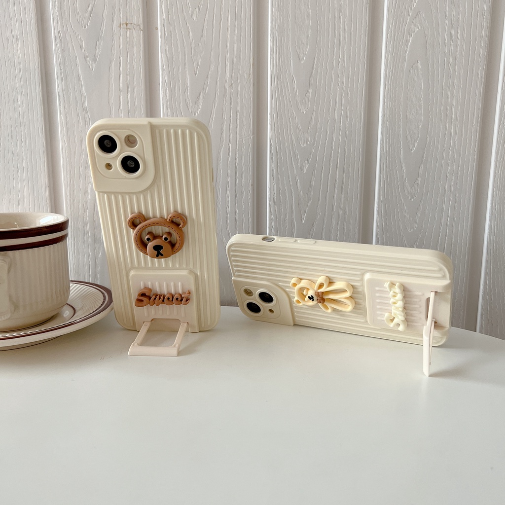 Ốp Điện Thoại Hình Gấu 3D Dễ Thương Cho iPhone 12 13 11 PRO MAX XR 11 12 PRO X XS MAX