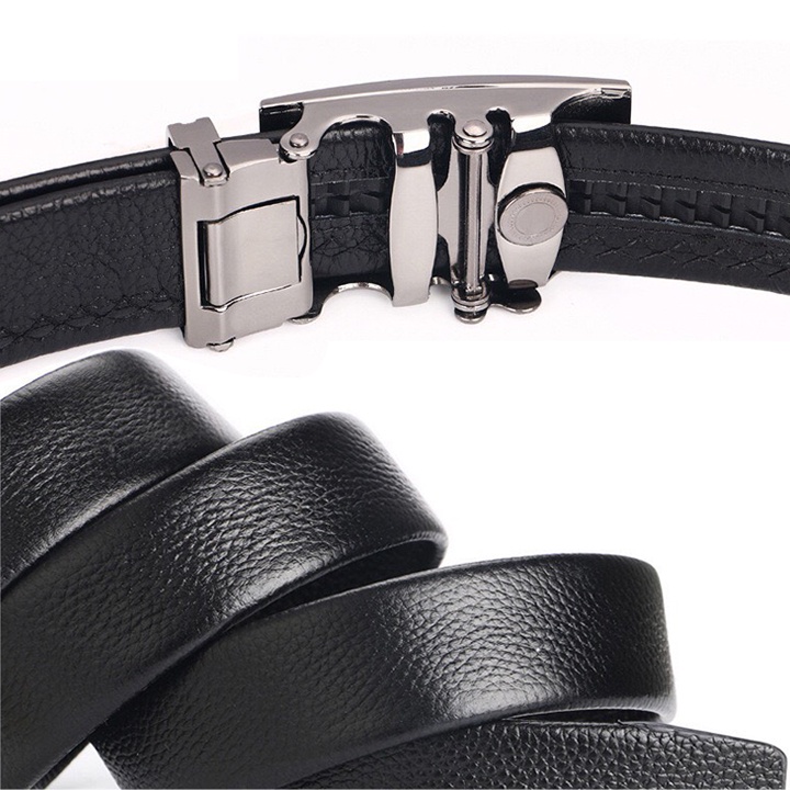 Thắt lưng da nam cao cấp dây đai nịt lưng thời trang bản to đẹp 3.5cm khóa cài tự động Sumio_offical that lung da nam