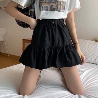 Chân váy xoè cạp chun rút dây đen🖤