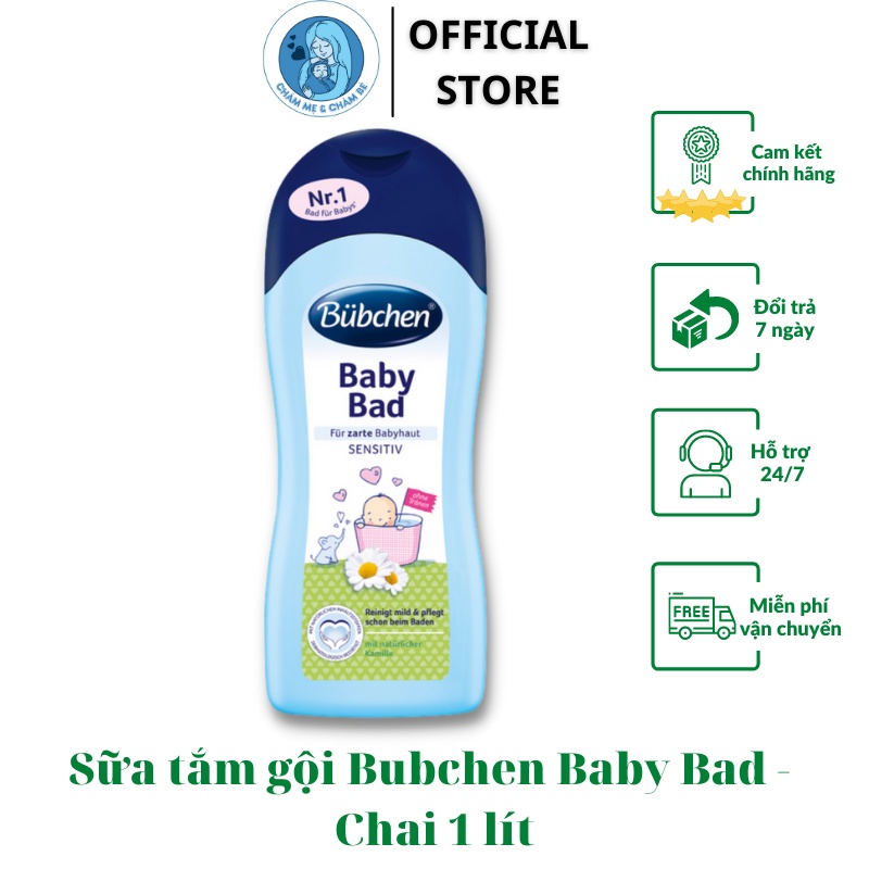 Sữa tắm gội cho bé Bubchen Baby Bad | Chính hãng Bubchen, Đức | Dung tích 1000ml