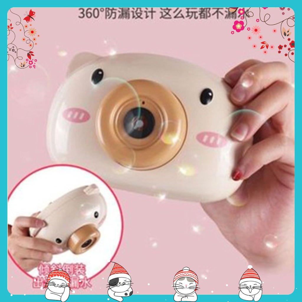 Máy Ảnh Thổi Bong Bóng Siêu Cute Hình Lợn - { Gia dụng Hà xoăn shop}