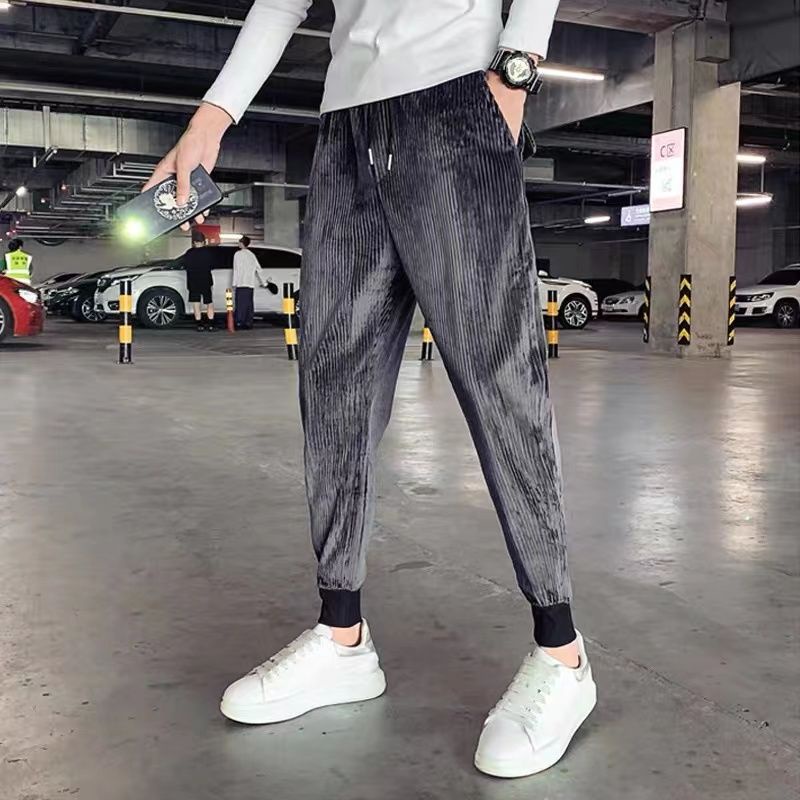 Quần Dài Ôm Chân Vải Nhung Kiểu Hàn Quốc Cá Tính Cho Nam